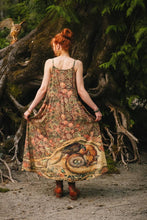 Load image into Gallery viewer, Market of Stars Woodland Wisdom Bohéme Maxi Slip Dress w/ Florals, Fox & Owl