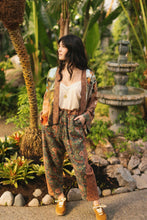 Load image into Gallery viewer, Market of Stars Secret Garden Linen Cropped Artist Pant w/ Flowers, Fan