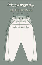 Load image into Gallery viewer, Market of Stars Stargazer Linen Cropped Artist Pant with Falling Stars Print.