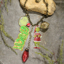 Load image into Gallery viewer, The Primitive Peddler Grinchy Isn't Allowed Charm'd Necklace