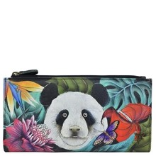 Load image into Gallery viewer, Anuschka Two Fold RFID Wallet Happy Panda