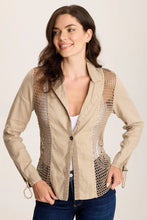 Load image into Gallery viewer, XCVI Contessa Linen/Crochet 1-Button Blazer