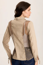 Load image into Gallery viewer, XCVI Contessa Linen/Crochet 1-Button Blazer
