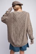 Load image into Gallery viewer, Easel Cable Knitted Sweater Cardigan