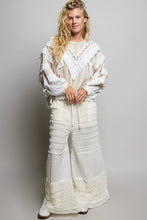 Load image into Gallery viewer, Pol Clothing Solid Pattern Eyelet Patch High-Rise Lace Knit Pants