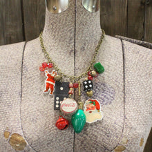 Load image into Gallery viewer, The Primitive Peddler Vintage Coca Cola Santa & More Charm'd Necklace