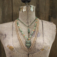 Load image into Gallery viewer, The Primitive Peddler Patina Owl Layered Necklace
