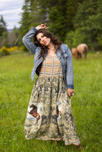 Load image into Gallery viewer, Market of Stars Born To Run Bohéme Long Maxi Slip Dress w/ Horse & Plaid