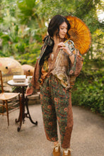 Load image into Gallery viewer, Market of Stars Secret Garden Linen Cropped Artist Pant w/ Flowers, Fan