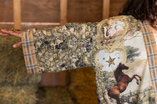 Load image into Gallery viewer, Market of Stars Born to Run Pixie Duster Crop Kimono w/ Horse & Flower Print