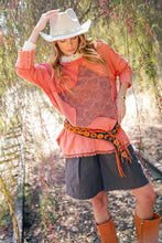 Load image into Gallery viewer, Easel Star Patch Detailing Washed Waffle Knit Top