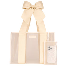 Load image into Gallery viewer, Case-Mate Ecru Raffia Bow Jelly Tote Bag