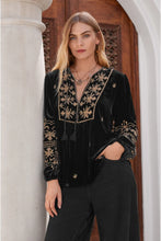 Load image into Gallery viewer, Johnny Was Palmira Curved Hem Prairie Blouse