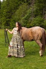 Load image into Gallery viewer, Market of Stars Born To Run Bohéme Long Maxi Slip Dress w/ Horse & Plaid