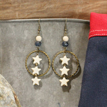 Load image into Gallery viewer, The Primitive Peddler Stars In The Night Sky Dangle Drop Earrings