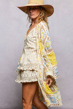 Load image into Gallery viewer, Pol Clothing Long Sleeve Granny Square Crochet Open Cardigan