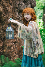 Load image into Gallery viewer, Market of Stars Lovelight Pixie Cropped Kimono w/ woodland swallow & stars