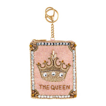 Load image into Gallery viewer, Mary Frances Crowned Jewel Beaded Pink with Gold Crown Coin Purse