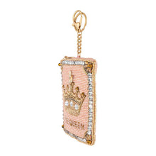 Load image into Gallery viewer, Mary Frances Crowned Jewel Beaded Pink with Gold Crown Coin Purse