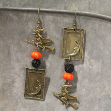 Load image into Gallery viewer, The Primitive Peddler Clocks Winding Down Dangle Earrings