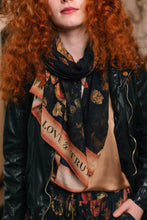 Load image into Gallery viewer, Market of Stars Heart of Gold Scarf with Swallows & Sacred Heart