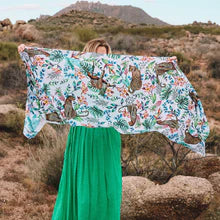 Load image into Gallery viewer, Anuschka Jungle Queen Ivory Chiffon Scarf
