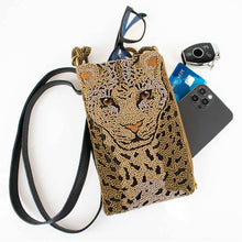 Load image into Gallery viewer, Mary Frances Gone Wild Beaded Leopard Crossbody Phone Bag