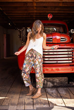 Load image into Gallery viewer, Market of Stars Love Language Linen Cropped Artist Pant w/ Flowers
