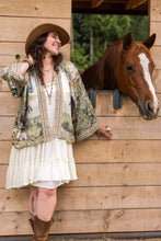 Load image into Gallery viewer, Market of Stars Born to Run Pixie Duster Crop Kimono w/ Horse & Flower Print