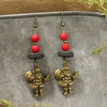 Load image into Gallery viewer, The Primitive Peddler Special Delivery Santa Earrings