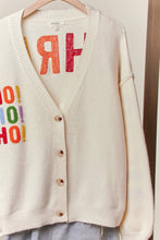 Load image into Gallery viewer, Mello Christmas Lettering Patchwork V Neck Cardigan