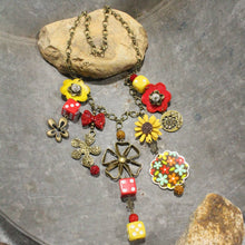 Load image into Gallery viewer, The Primitive Peddler A Sunny Kind Of Day Charm'd Necklace