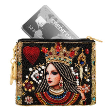 Load image into Gallery viewer, Mary Frances The Queen Playing Card Beaded Coin Purse