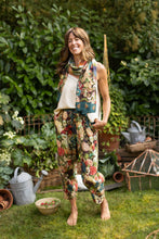 Load image into Gallery viewer, Market of Stars Stay Gold Scarf with Rabbits, Bees and Flowers.