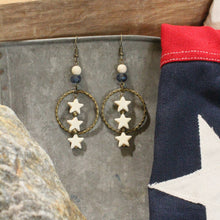 Load image into Gallery viewer, The Primitive Peddler Stars In The Night Sky Dangle Drop Earrings