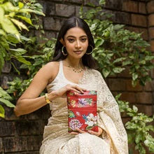 Load image into Gallery viewer, Aunschka Mini Double Zip Travel Crossbody Crimson Garden