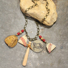 Load image into Gallery viewer, The Primitive Peddler Take Me Out To The Ballgame Vintage Charming Necklace