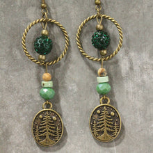 Load image into Gallery viewer, The Primitive Peddler Pine Patches Dangle Earrings