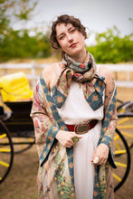 Load image into Gallery viewer, Market of Stars Love Revolution Bohemian Scarf with sun, horse, & florals