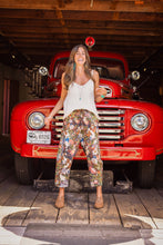 Load image into Gallery viewer, Market of Stars Love Language Linen Cropped Artist Pant w/ Flowers