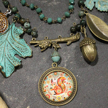 Load image into Gallery viewer, The Primitive Peddler Just A Bit Squirrely Charm'd Necklace