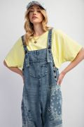 Load image into Gallery viewer, Easel Washed Denim Bandana Jumpsuit Blue