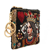Load image into Gallery viewer, Mary Frances The Queen Playing Card Beaded Coin Purse