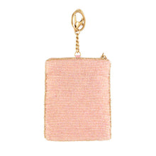 Load image into Gallery viewer, Mary Frances Crowned Jewel Beaded Pink with Gold Crown Coin Purse