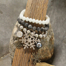 Load image into Gallery viewer, The Primitive Peddler Snowflakes Falling Classy Bracelet Set