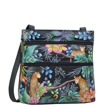 Load image into Gallery viewer, Anuschka Medium Crossbody With Double Zip Pockets Jungle Queen