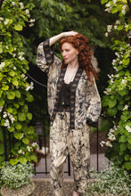 Load image into Gallery viewer, Market of Stars Honey & The Moon Pixie Duster Crop Kimono w/ Florals & Bees