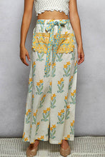 Load image into Gallery viewer, Pol Clothing Floral Lightweight Front Belt Woven Wide Pants