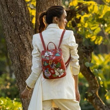 Load image into Gallery viewer, Anuschka Bucket Backpack Crimson Garden