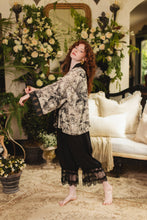 Load image into Gallery viewer, Market of Stars Honey & The Moon Pixie Duster Crop Kimono w/ Florals & Bees